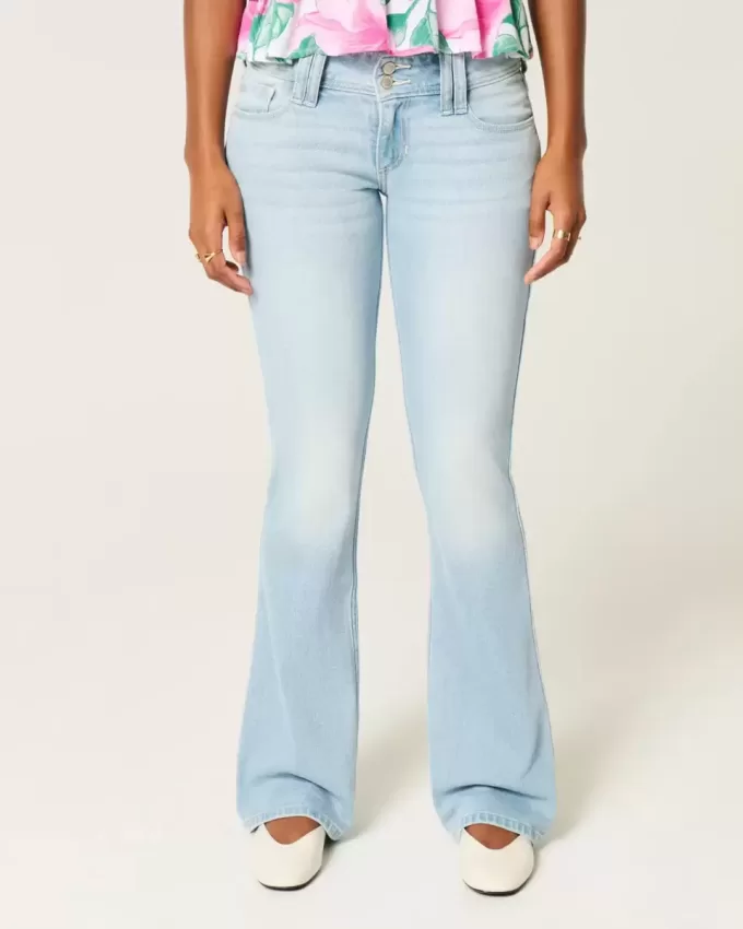 Low-Rise-Bootcut-Jeans in heller Waschung Low-Rise-Bootcut-Jeans in heller Waschung