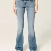 Low-Rise-Bootcut-Jeans in mittlerer Waschung
