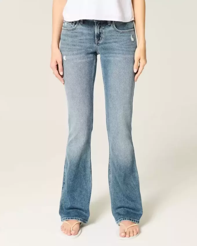 Low-Rise-Bootcut-Jeans in mittlerer Waschung