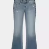 Low-Rise-Bootcut-Jeans in mittlerer Waschung