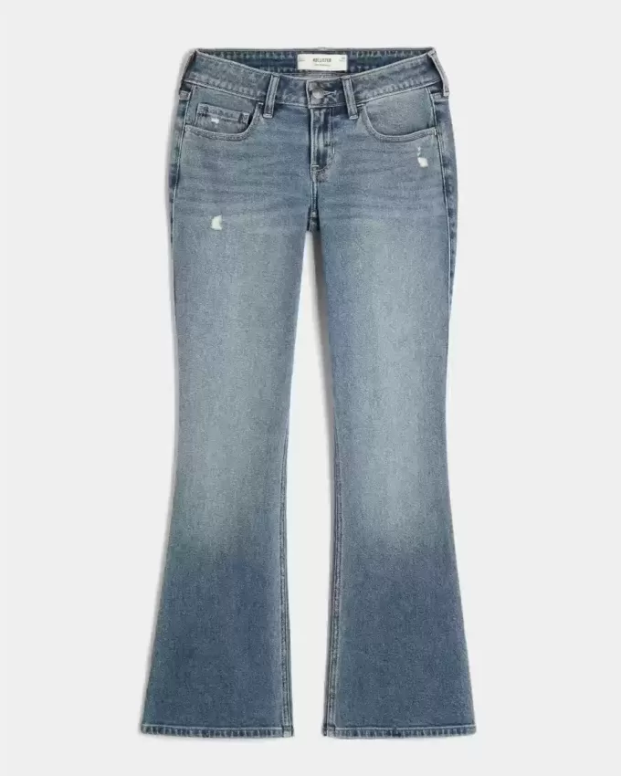 Low-Rise-Bootcut-Jeans in mittlerer Waschung