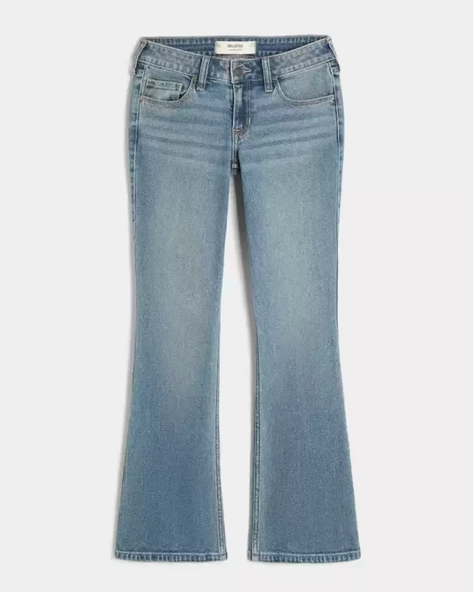 Low-Rise Bootcut-Jeans in mittlerer Waschung Low-Rise Bootcut-Jeans in mittlerer Waschung
