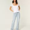 Low-Rise-Jeans in heller Waschung mit entspannter Straight-Leg-Passform Low-Rise-Jeans in heller Waschung mit entspannter Straight-Leg-Passform