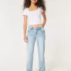 Low-Rise-Jeans in heller Waschung mit entspannter Straight-Leg-Passform Low-Rise-Jeans in heller Waschung mit entspannter Straight-Leg-Passform