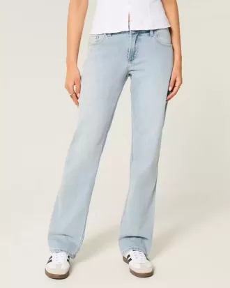 Low-Rise-Jeans in heller Waschung mit entspannter Straight-Leg-Passform