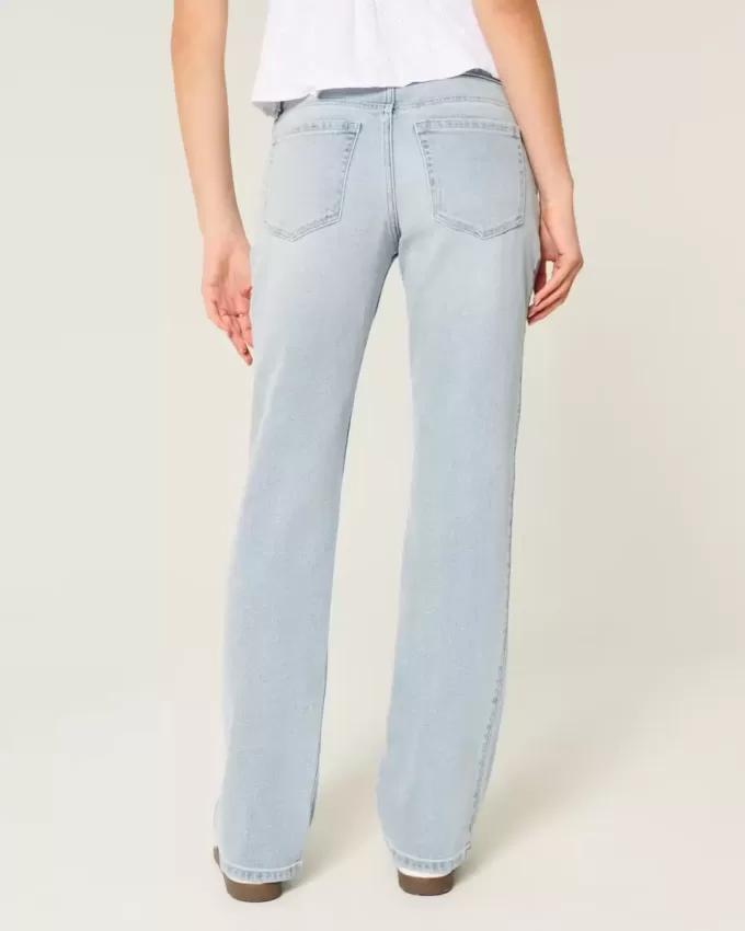Low-Rise-Jeans in heller Waschung mit entspannter Straight-Leg-Passform Low-Rise-Jeans in heller Waschung mit entspannter Straight-Leg-Passform