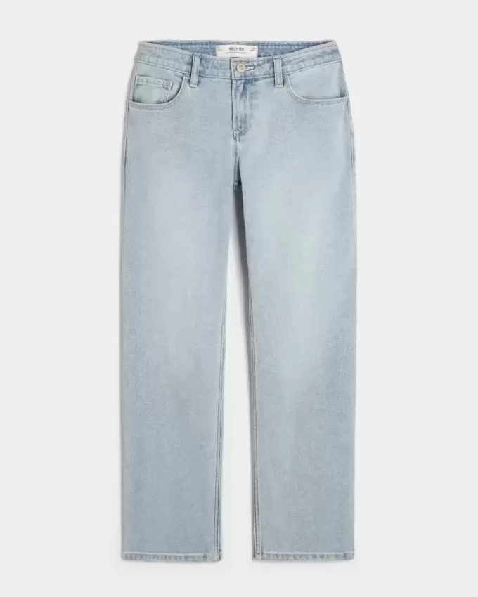 Low-Rise-Jeans in heller Waschung mit entspannter Straight-Leg-Passform Low-Rise-Jeans in heller Waschung mit entspannter Straight-Leg-Passform