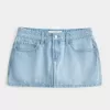 Low-Rise-Jeans-Mini-Skort mit Eisenbahnstreifen Low-Rise-Jeans-Mini-Skort mit Eisenbahnstreifen