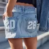 Low-Rise-Mini-Jeansrock der Klasse 26