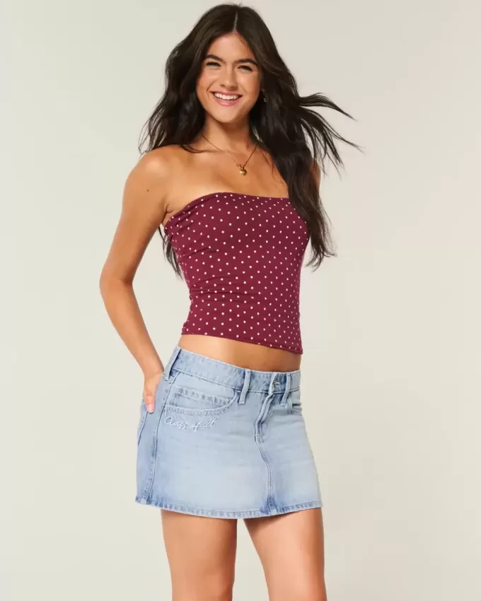 Low-Rise-Mini-Jeansrock der Klasse 26