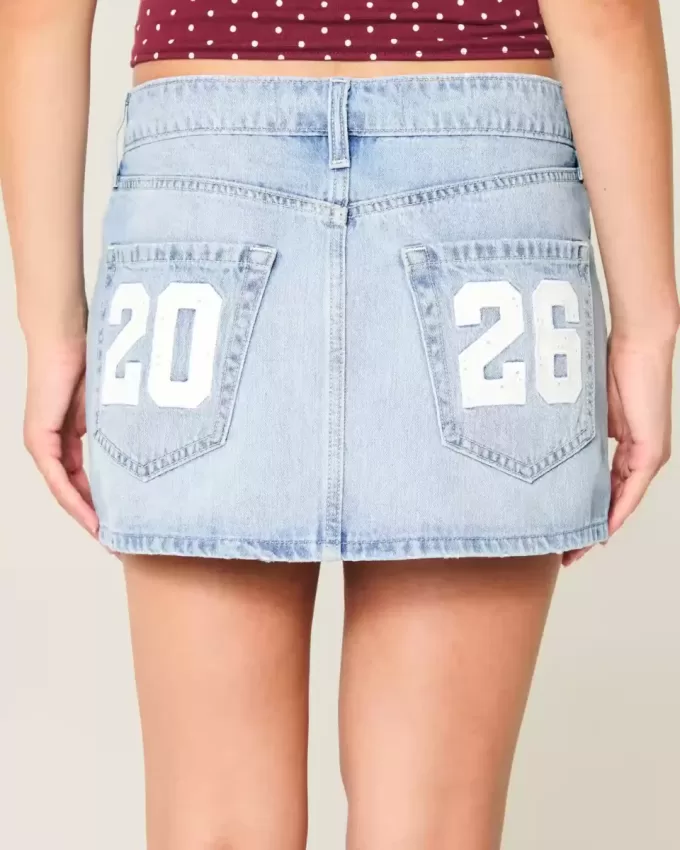 Low-Rise-Mini-Jeansrock der Klasse 26