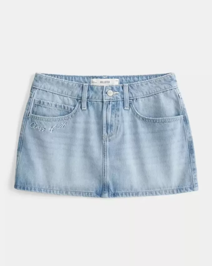 Low-Rise-Mini-Jeansrock der Klasse 26