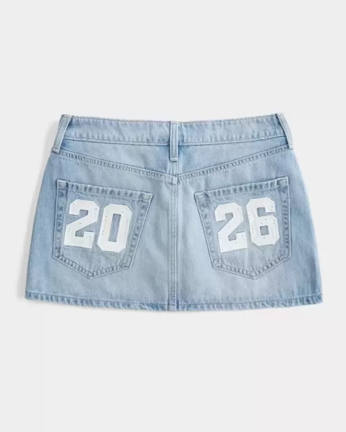 Low-Rise-Mini-Jeansrock der Klasse 26
