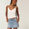 Low-Rise-Mini-Skort aus Denim