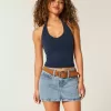 Low-Rise-Mini-Skort aus Denim Low-Rise-Mini-Skort aus Denim