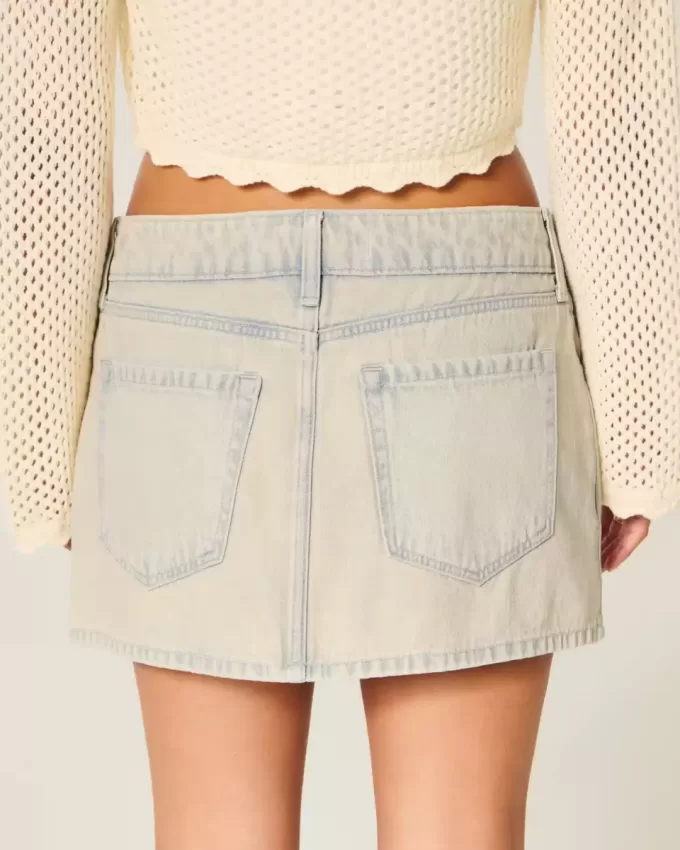 Low-Rise-Mini-Skort aus Denim Low-Rise-Mini-Skort aus Denim