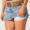 Low-Rise-Mini-Skort aus Denim Low-Rise-Mini-Skort aus Denim