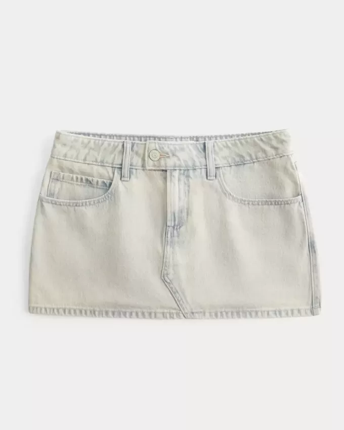 Low-Rise-Mini-Skort aus Denim Low-Rise-Mini-Skort aus Denim