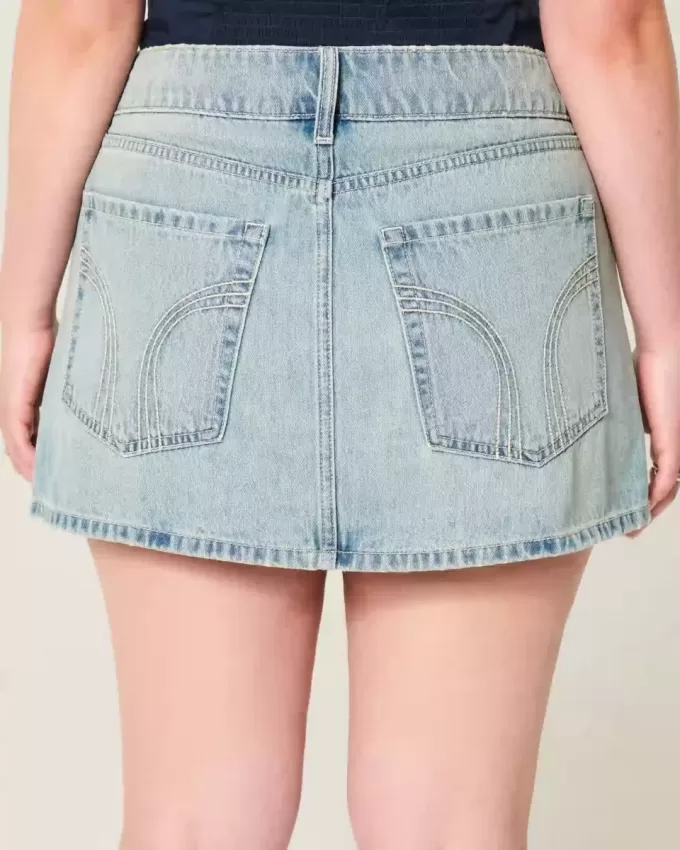 Low-Rise-Mini-Skort aus Denim Low-Rise-Mini-Skort aus Denim