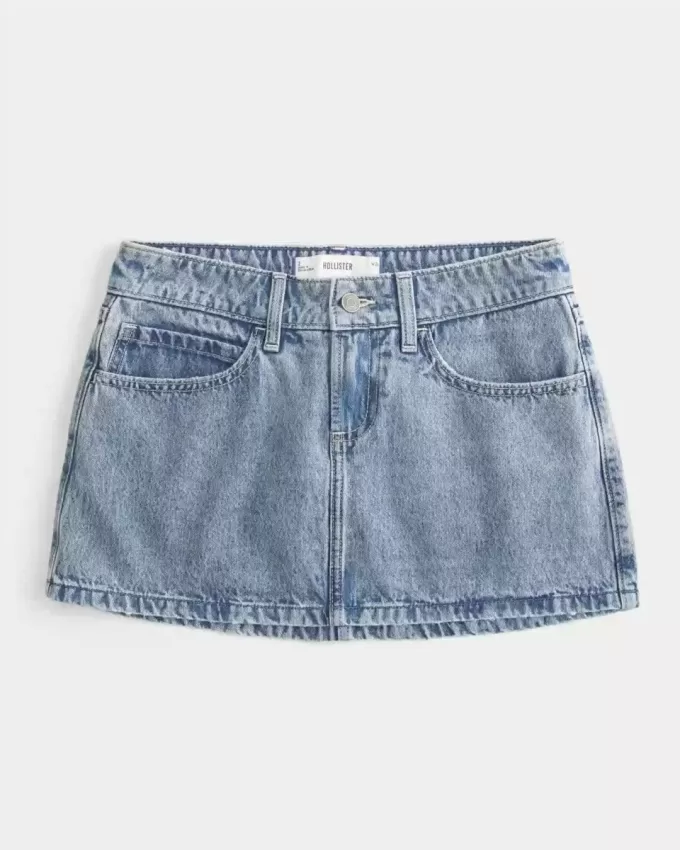 Low-Rise-Mini-Skort aus Denim Low-Rise-Mini-Skort aus Denim