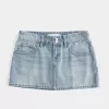 Low-Rise-Mini-Skort aus Denim Low-Rise-Mini-Skort aus Denim