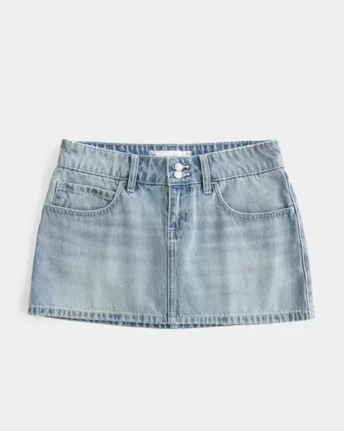 Low-Rise-Mini-Skort aus Denim Low-Rise-Mini-Skort aus Denim