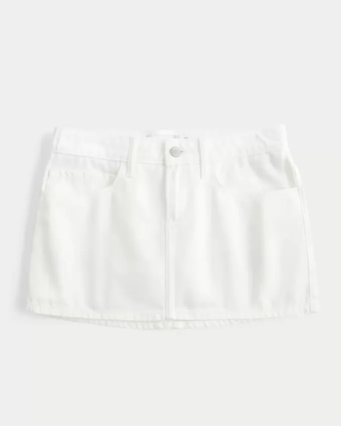 Low-Rise-Mini-Skort aus Denim Low-Rise-Mini-Skort aus Denim
