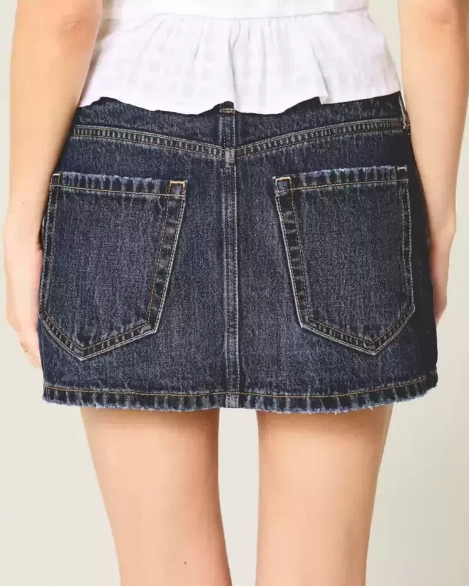 Low-Rise-Mini-Skort aus Denim Low-Rise-Mini-Skort aus Denim