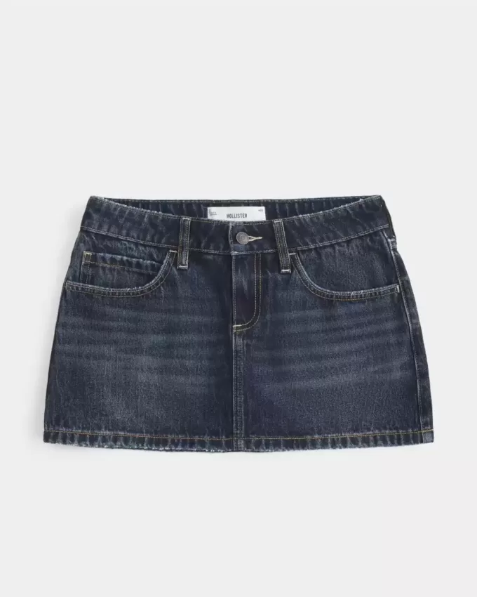Low-Rise-Mini-Skort aus Denim Low-Rise-Mini-Skort aus Denim