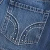 Low-Rise-Mini-Skort aus Denim mit Nieten Low-Rise-Mini-Skort aus Denim mit Nieten