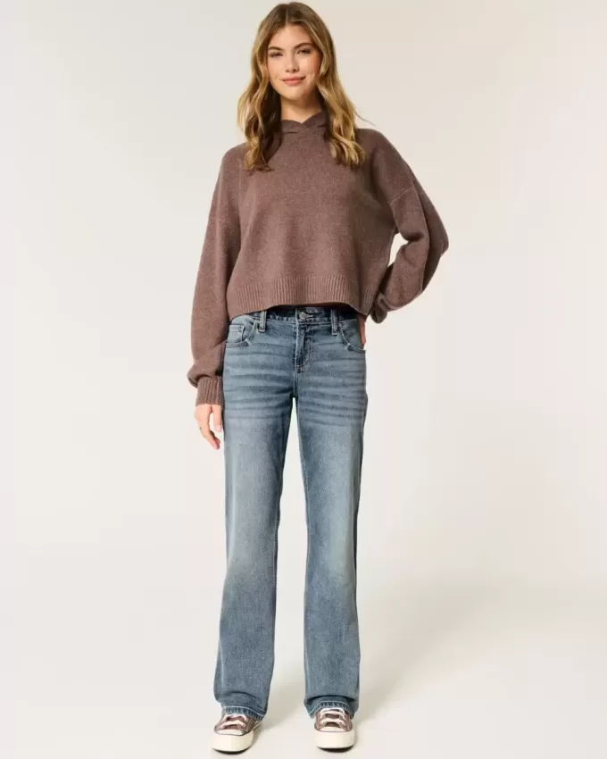 Low-Rise Relaxed Straight Jeans in mittlerer Waschung Low-Rise Relaxed Straight Jeans in mittlerer Waschung