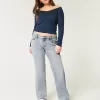 Low-Rise Relaxed Straight Jeans in mittlerer Waschung Low-Rise Relaxed Straight Jeans in mittlerer Waschung