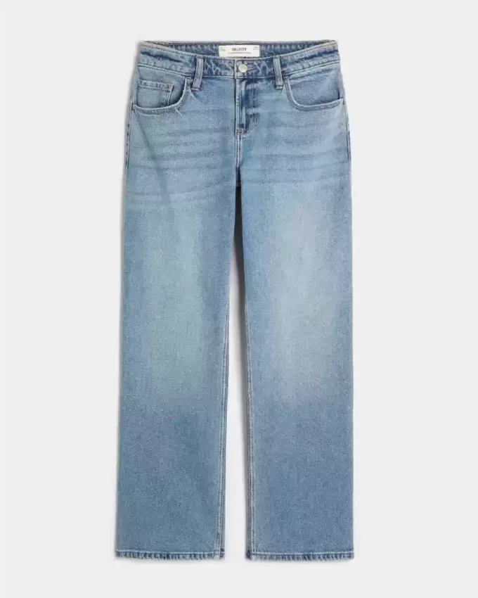Low-Rise Relaxed Straight Jeans in mittlerer Waschung Low-Rise Relaxed Straight Jeans in mittlerer Waschung