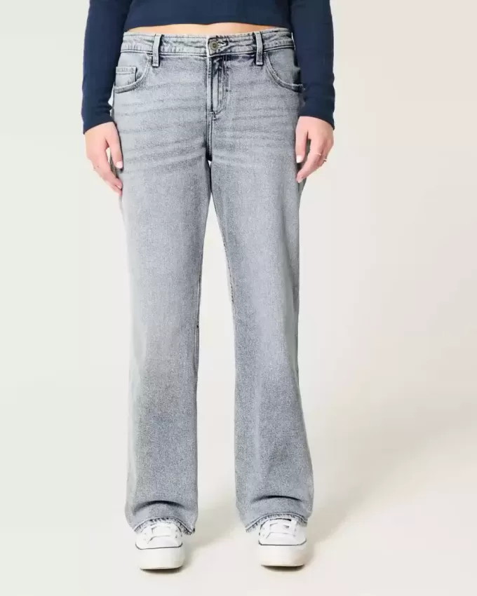 Low-Rise Relaxed Straight Jeans in mittlerer Waschung Low-Rise Relaxed Straight Jeans in mittlerer Waschung