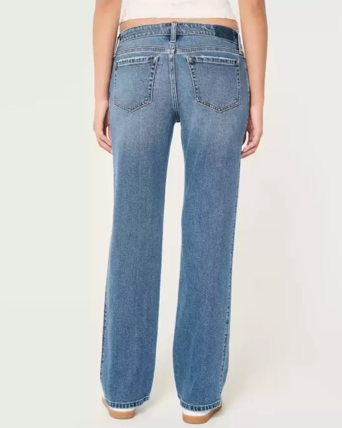 Low-Rise Relaxed Straight Jeans in mittlerer Waschung Low-Rise Relaxed Straight Jeans in mittlerer Waschung