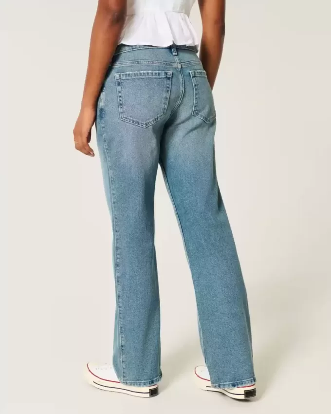 Low-Rise Relaxed Straight Jeans in mittlerer Waschung Low-Rise Relaxed Straight Jeans in mittlerer Waschung