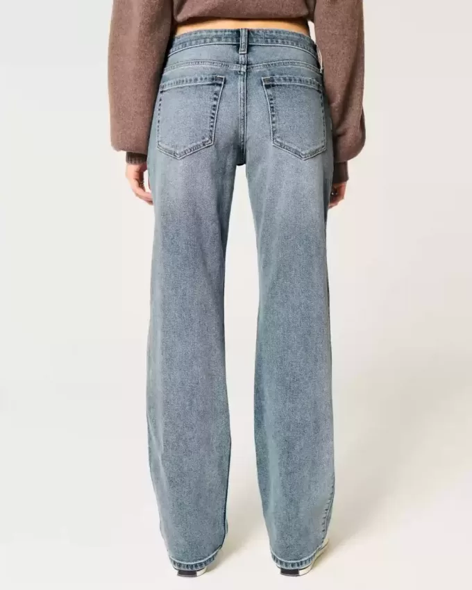 Low-Rise Relaxed Straight Jeans in mittlerer Waschung Low-Rise Relaxed Straight Jeans in mittlerer Waschung