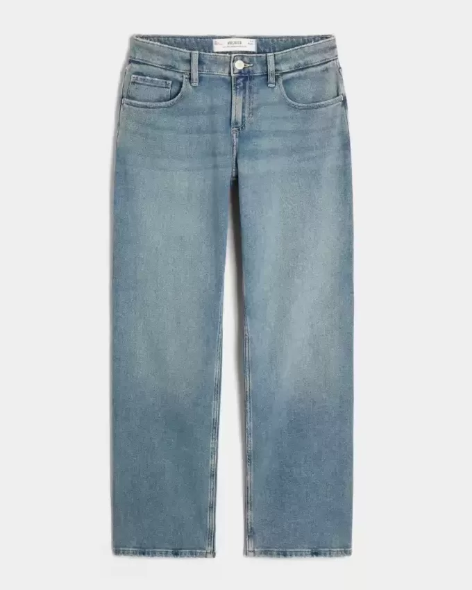 Low-Rise Relaxed Straight Jeans in mittlerer Waschung Low-Rise Relaxed Straight Jeans in mittlerer Waschung