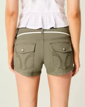 Low-Rise Shortie-Shorts aus Popeline mit Schnürung