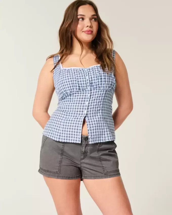 Low-Rise Shortie-Shorts aus Twill Low-Rise Shortie-Shorts aus Twill