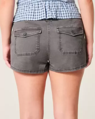 Low-Rise Shortie-Shorts aus Twill