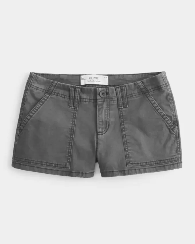 Low-Rise Shortie-Shorts aus Twill Low-Rise Shortie-Shorts aus Twill