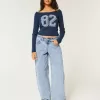 Low-Rise Tapered Baggy Jeans in heller Waschung Low-Rise Tapered Baggy Jeans in heller Waschung