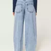 Low-Rise Tapered Baggy Jeans in heller Waschung Low-Rise Tapered Baggy Jeans in heller Waschung