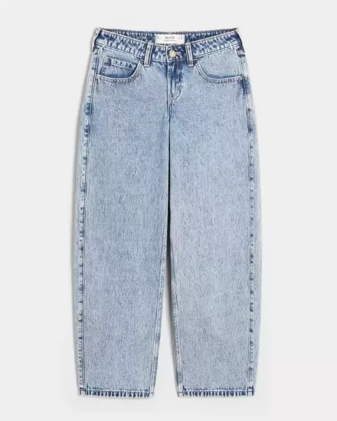 Low-Rise Tapered Baggy Jeans in heller Waschung Low-Rise Tapered Baggy Jeans in heller Waschung
