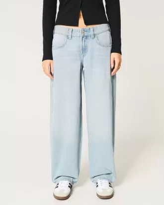 Low-Rise Tapered Baggy Jeans mit mittlerer Waschung