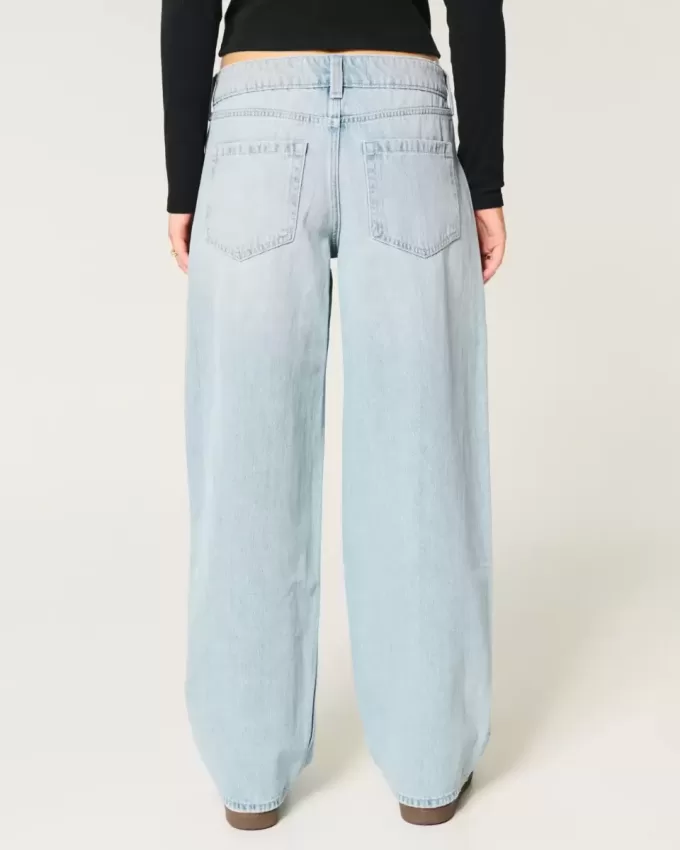 Low-Rise Tapered Baggy Jeans mit mittlerer Waschung Low-Rise Tapered Baggy Jeans mit mittlerer Waschung