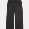 Low-Rise verwaschene schwarze Baggy-Jeans Low-Rise verwaschene schwarze Baggy-Jeans