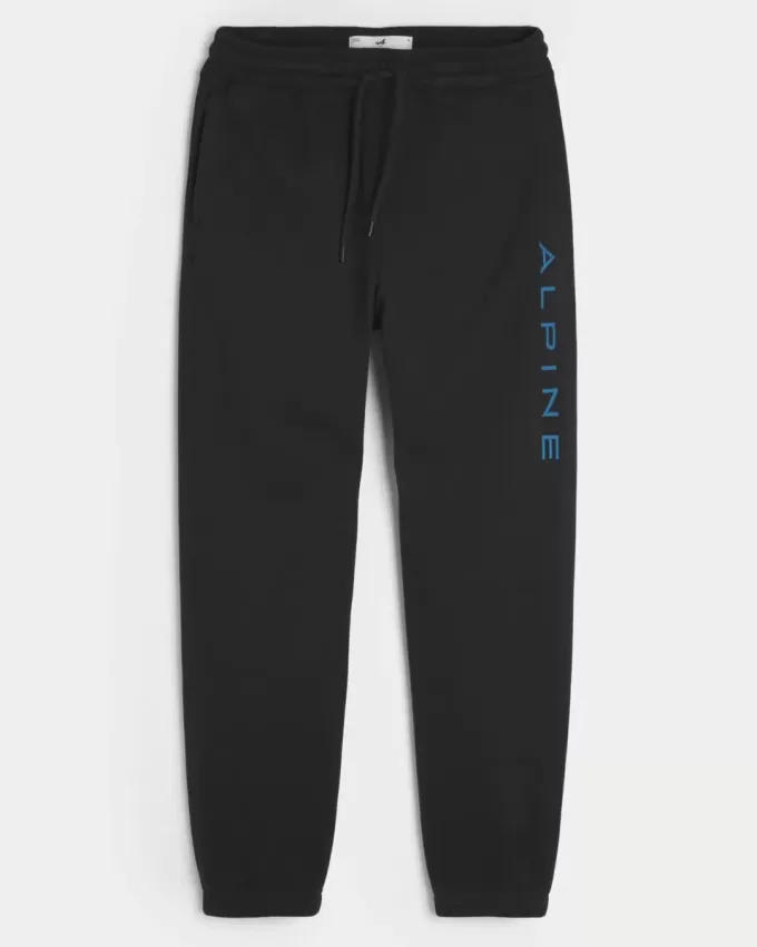 Lässige Fleece-Jogginghose mit alpiner Grafik Lässige Fleece-Jogginghose mit alpiner Grafik