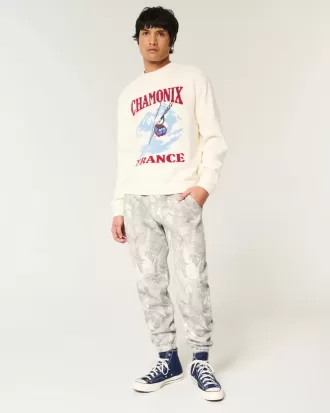 Lässige Fleece-Jogginghose mit Camouflage-Muster Lässige Fleece-Jogginghose mit Camouflage-Muster